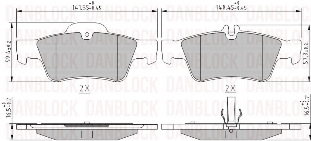 Kit de plaquettes de frein, frein à disque DANBLOCK DB 510214