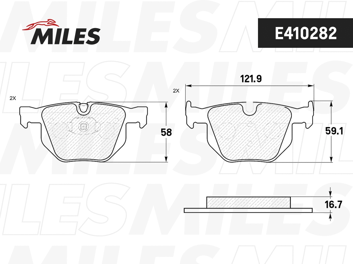 Kit de plaquettes de frein, frein à disque MILES E410282