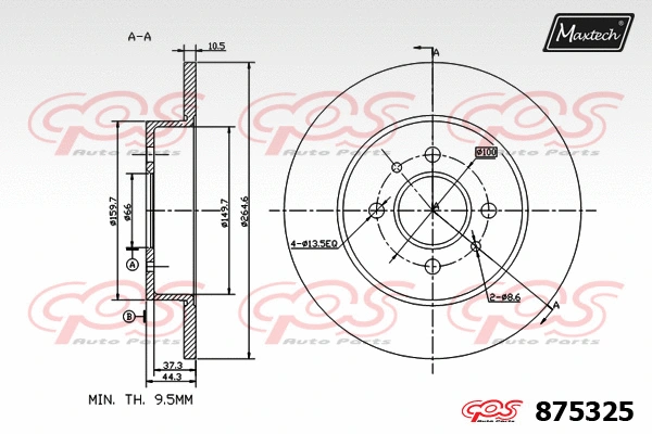 Disque de frein MAXTECH 875325