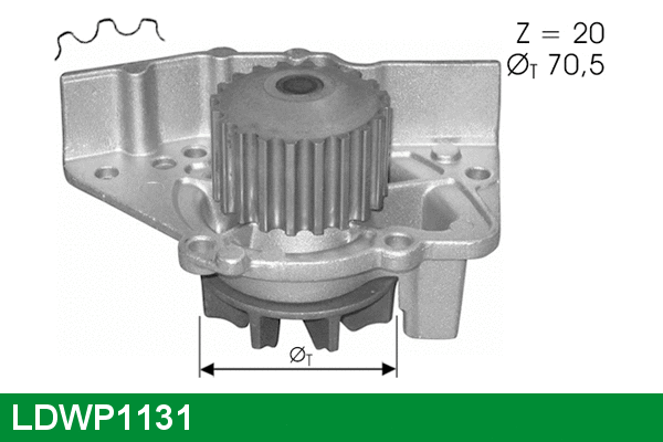 Pompe à eau, refroidissement du moteur LUCAS LDWP1131