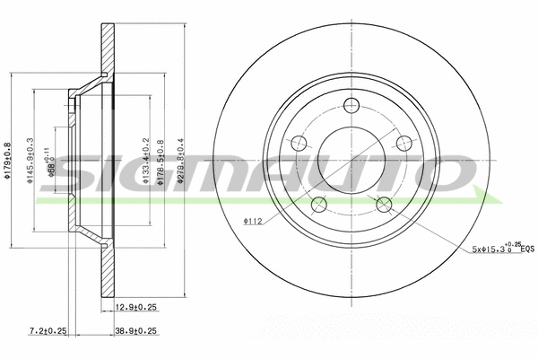 Disque de frein SIGMAUTO DBA759S