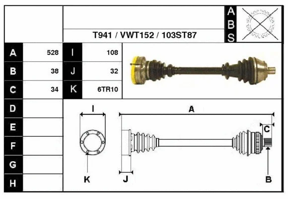 Arbre de transmission Technika 67103