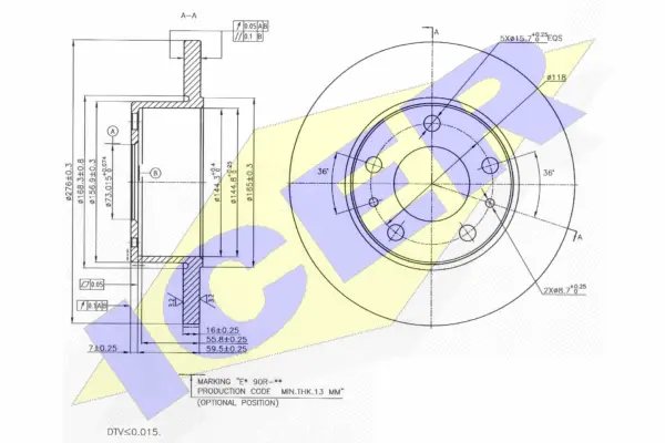 Disque de frein ICER 78BD0020-2