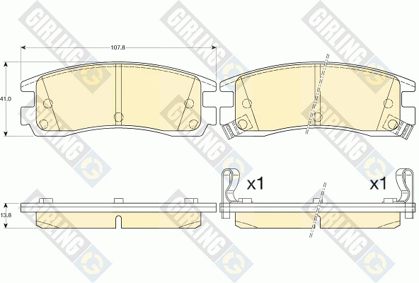 Kit de plaquettes de frein, frein à disque GIRLING 6140989