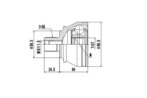 Jeu de joints, arbre de transmission DYNAMATRIX DCV803077
