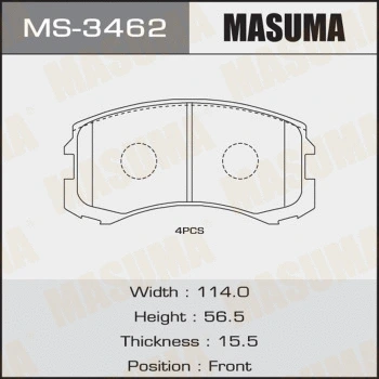 Jeu de mâchoires de frein MASUMA MS-3462