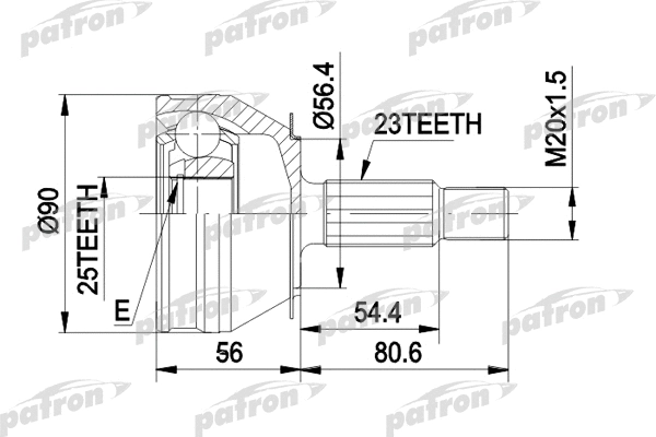 Jeu de joints, arbre de transmission PATRON PCV1082