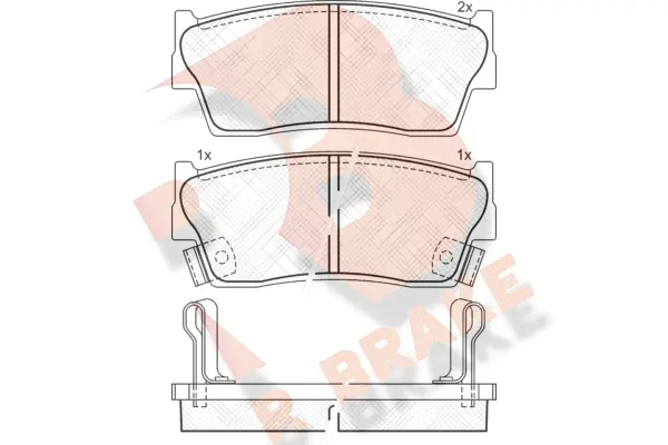 Kit de plaquettes de frein, frein à disque R BRAKE RB1002