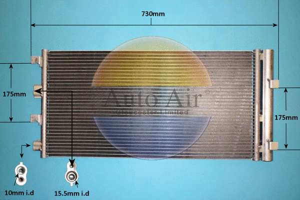 Condenseur, climatisation AUTO AIR GLOUCESTER 16-0063
