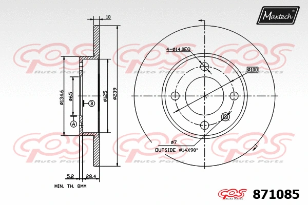 Disque de frein MAXTECH 871085