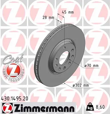 Disque de frein ZIMMERMANN 430.1495.20