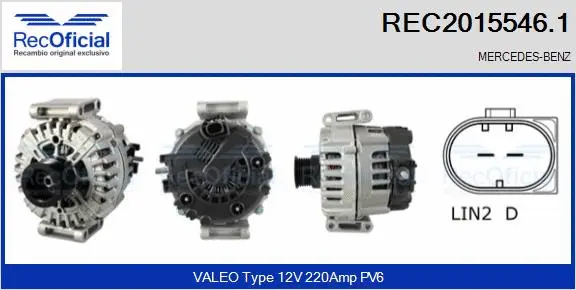 Alternateur RECOFICIAL REC2015546.1