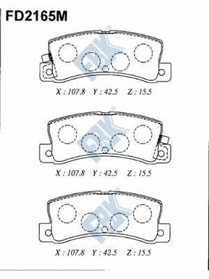 Kit de plaquettes de frein, frein à disque FBK FD2165M