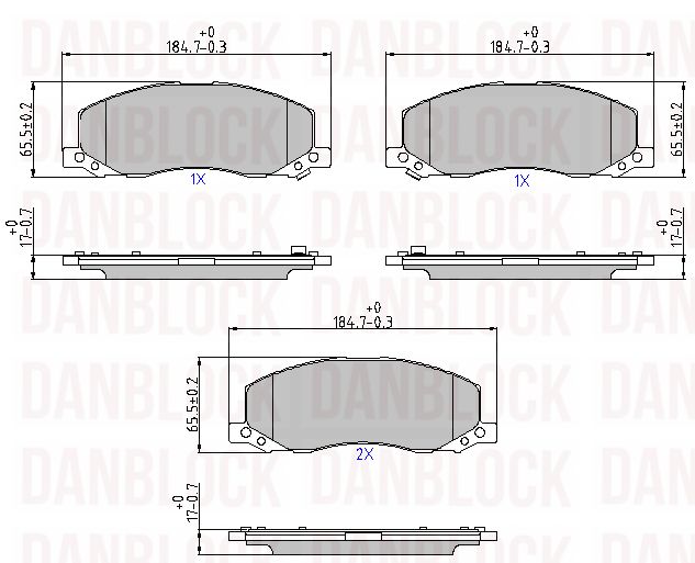 Kit de plaquettes de frein, frein à disque DANBLOCK DB 510659