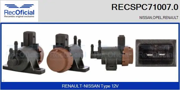 Transmetteur de pression, contrôle des gaz d'échappement RECOFICIAL RECSPC71007.0