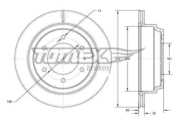 Disque de frein TOMEX Brakes TX 73-70