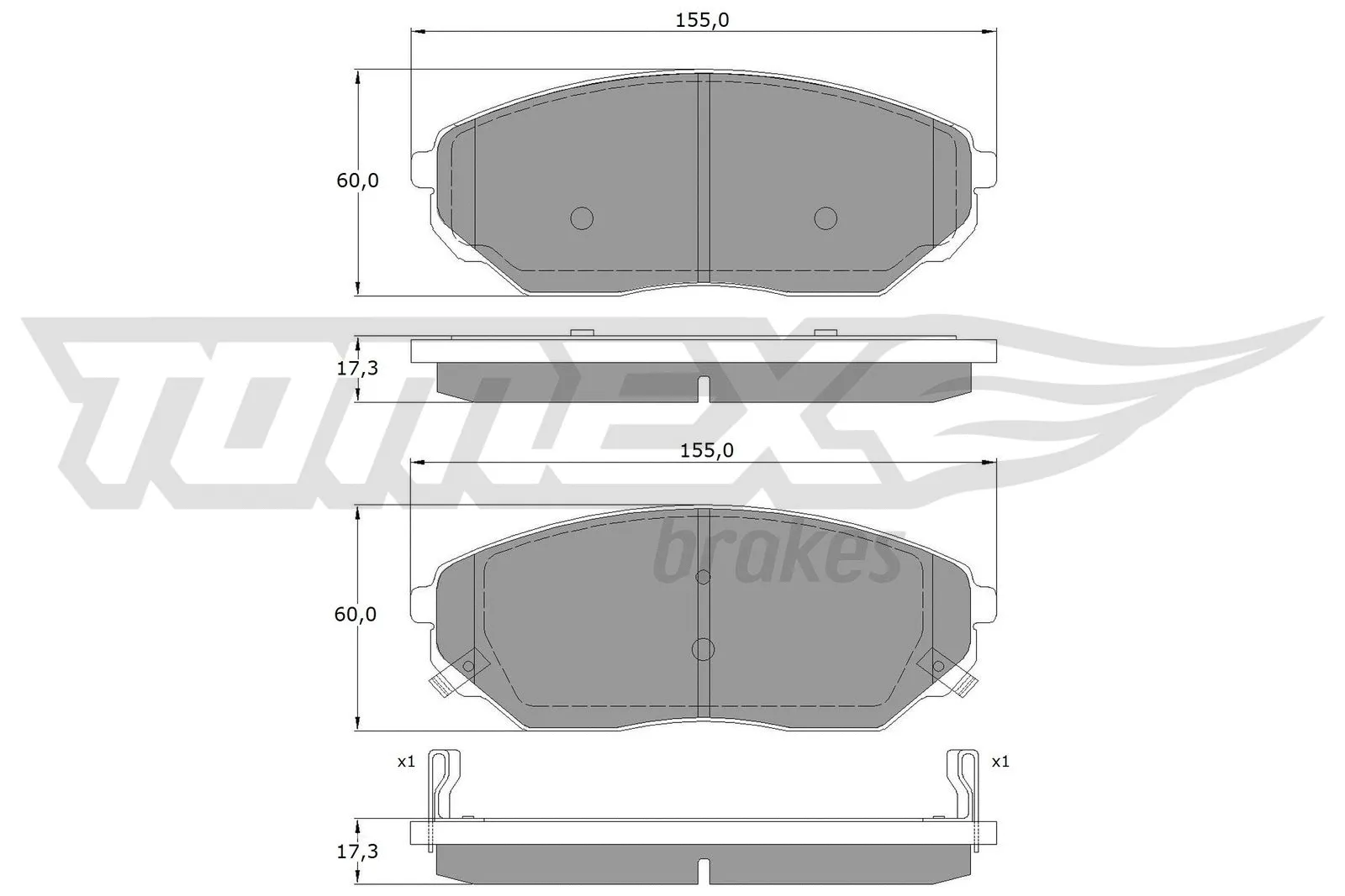 Kit de plaquettes de frein, frein à disque TOMEX Brakes TX 15-53