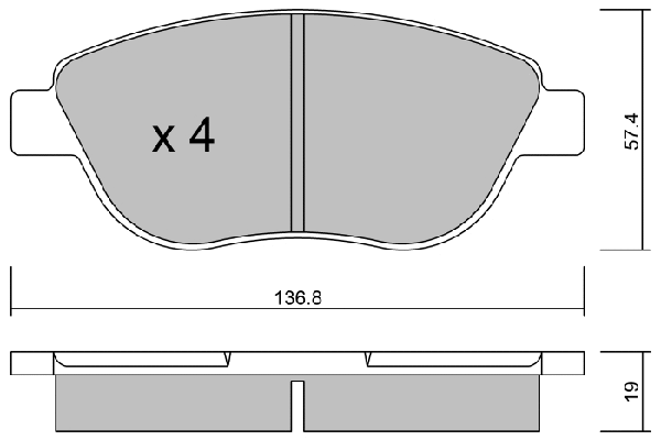 Kit de plaquettes de frein, frein à disque AISIN BPPE-1004