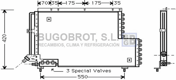 Condenseur, climatisation BUGOBROT 62-VO5081