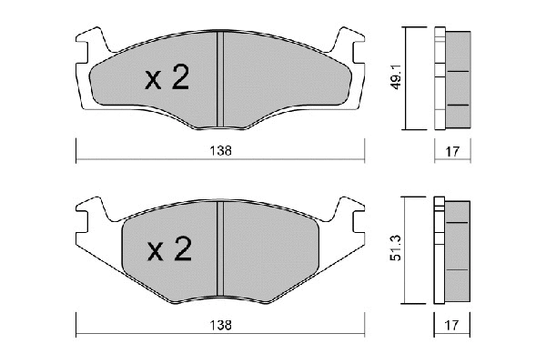 Kit de plaquettes de frein, frein à disque AISIN BPVW-1036