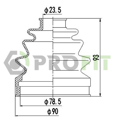 Jeu de joints-soufflets, arbre de commande PROFIT 2710-0028 XLB