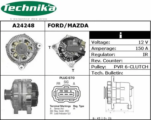 Alternateur Technika A24248