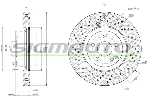 Disque de frein SIGMAUTO DBB769V