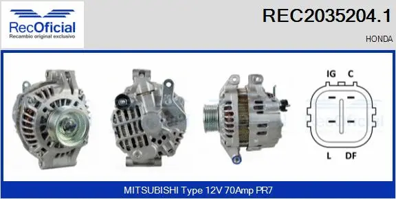 Alternateur RECOFICIAL REC2035204.1