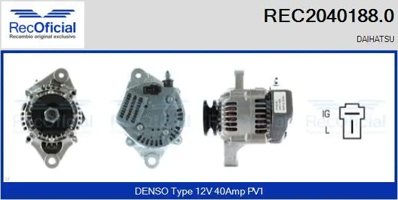 Alternateur RECOFICIAL REC2040188.0