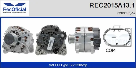 Alternateur RECOFICIAL REC2015A13.1