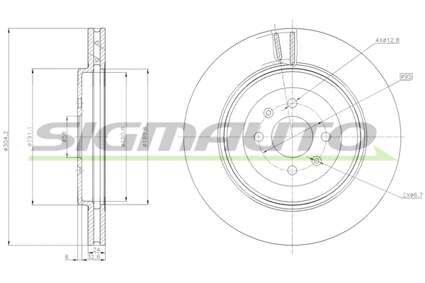 Disque de frein SIGMAUTO DBC226V