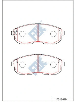 Kit de plaquettes de frein, frein à disque FBK FD1241M