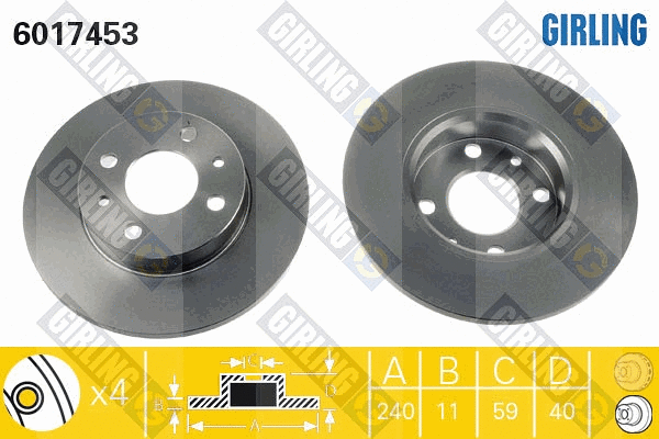 Disque de frein GIRLING 6017453