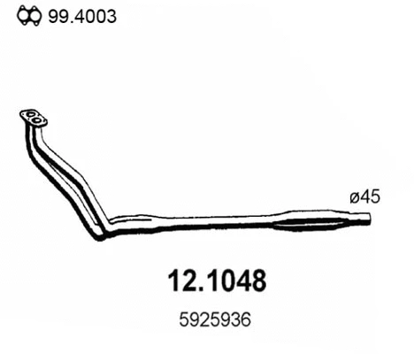 Tuyau d'échappement ASSO 12.1048