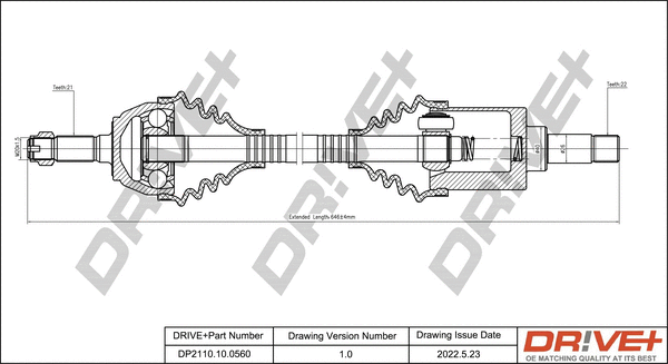Arbre de transmission Dr!ve+ DP2110.10.0560