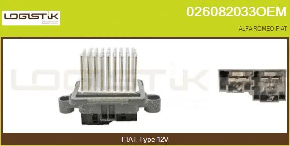 Résistance, pulseur d'air habitacle LGK 026082033OEM