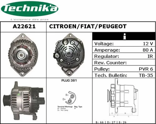 Alternateur Technika A22621