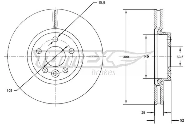 Disque de frein TOMEX Brakes TX 71-56