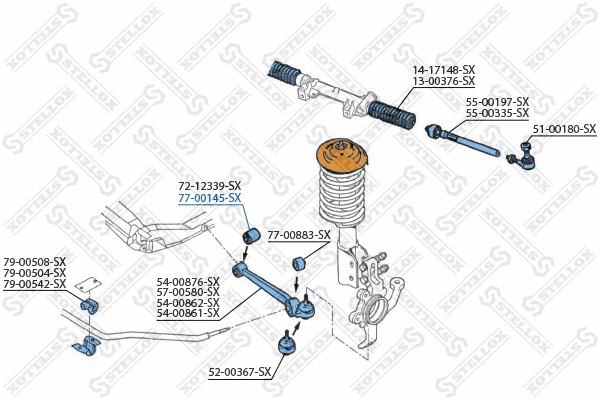 Suspension, bras de liaison STELLOX 77-00145-SX