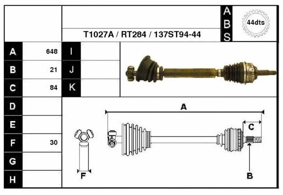 Arbre de transmission Technika 38137A