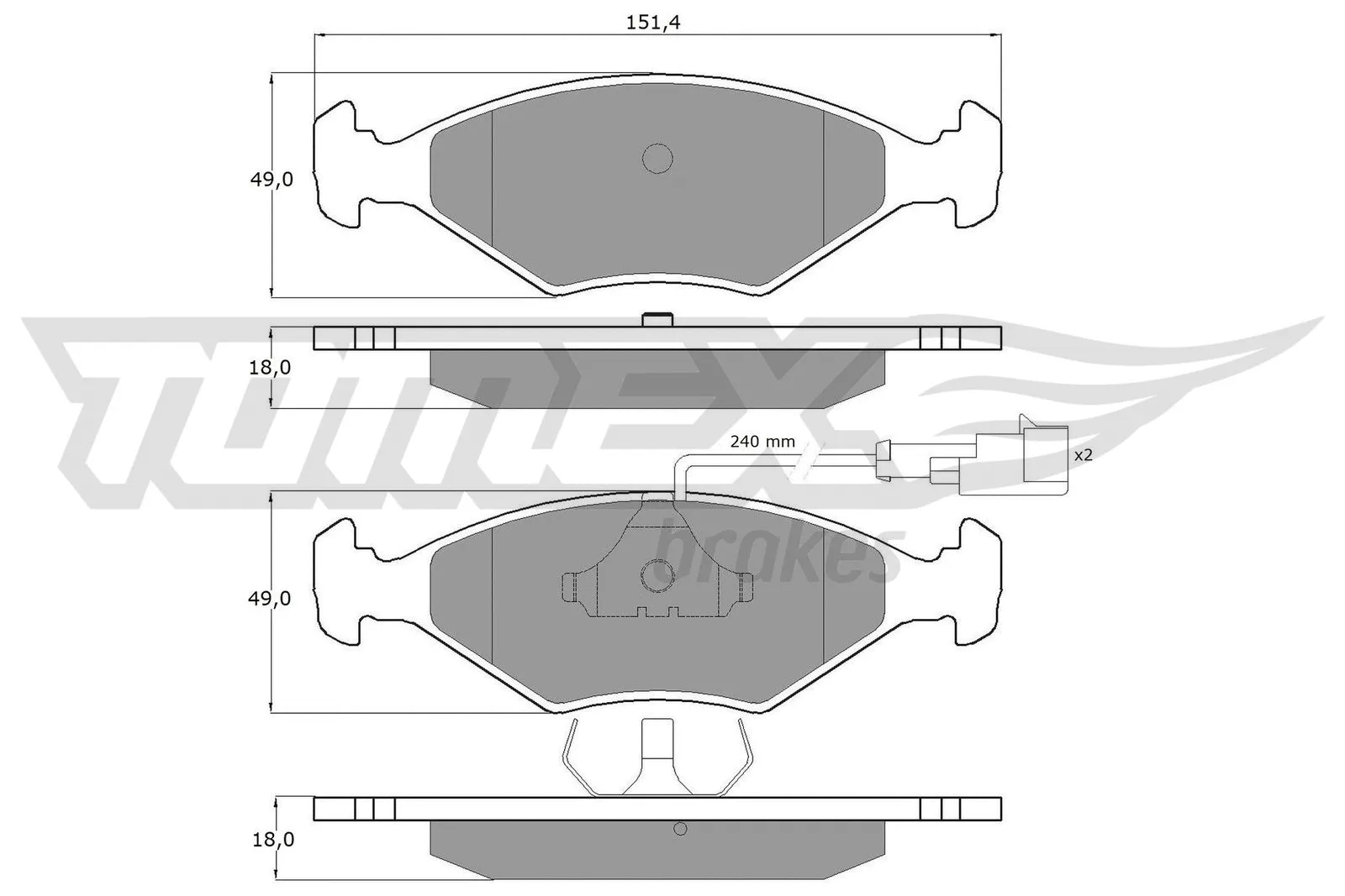 Kit de plaquettes de frein, frein à disque TOMEX Brakes TX 10-791