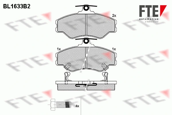 Kit de plaquettes de frein, frein à disque FTE 9010258