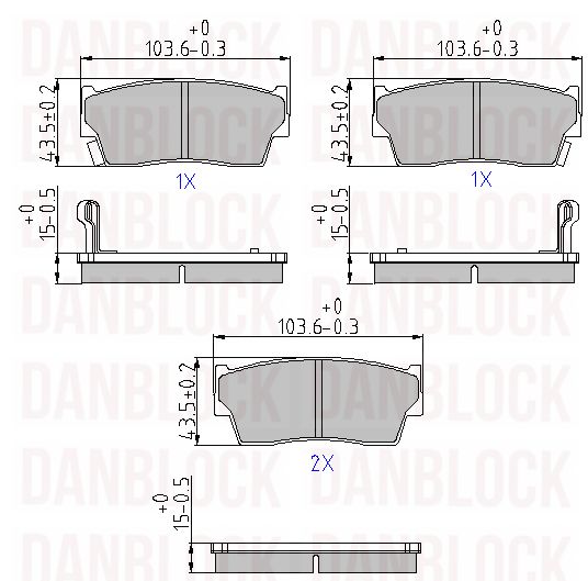 Kit de plaquettes de frein, frein à disque DANBLOCK DB 510256