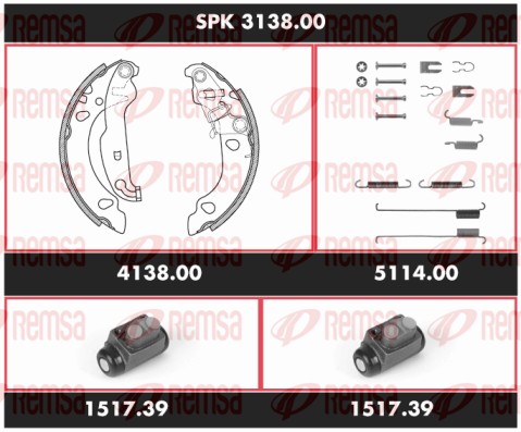 Kit de freins, freins à tambours REMSA SPK 3138.00