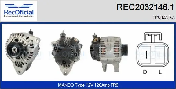 Alternateur RECOFICIAL REC2032146.1