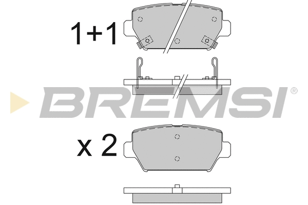Kit de plaquettes de frein, frein à disque BREMSI BP3827