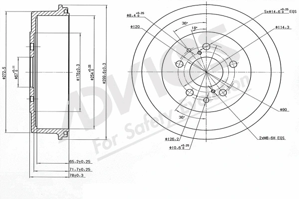Tambour de frein ADVICS-SEA A7R021