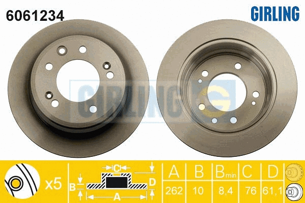 Disque de frein GIRLING 6061234