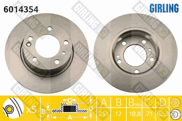 Disque de frein GIRLING 6014354
