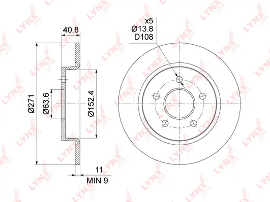 Disque de frein LYNXAUTO BN-1452